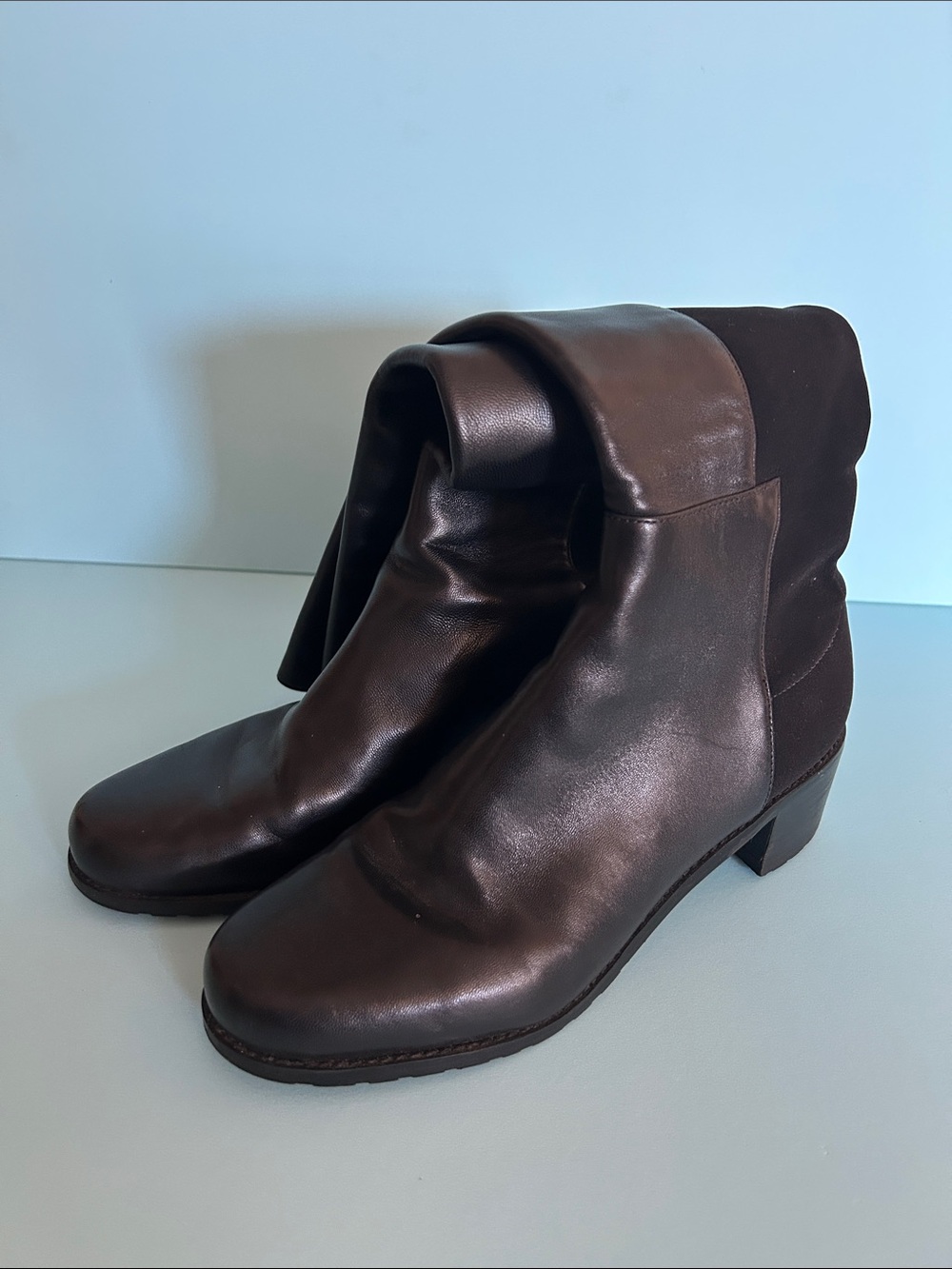 Stuart Weitzman Black Over the Knee Leather Boots